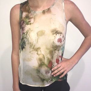 Sheer watercolor tank